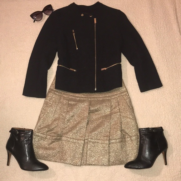 NWOT Vivienne Tam Gold Metallic Skirt - Picture 3 of 6